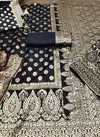 Black FVD Designer Party Wear Butta Banarasi Silk With Heavy Pallu Saree 05